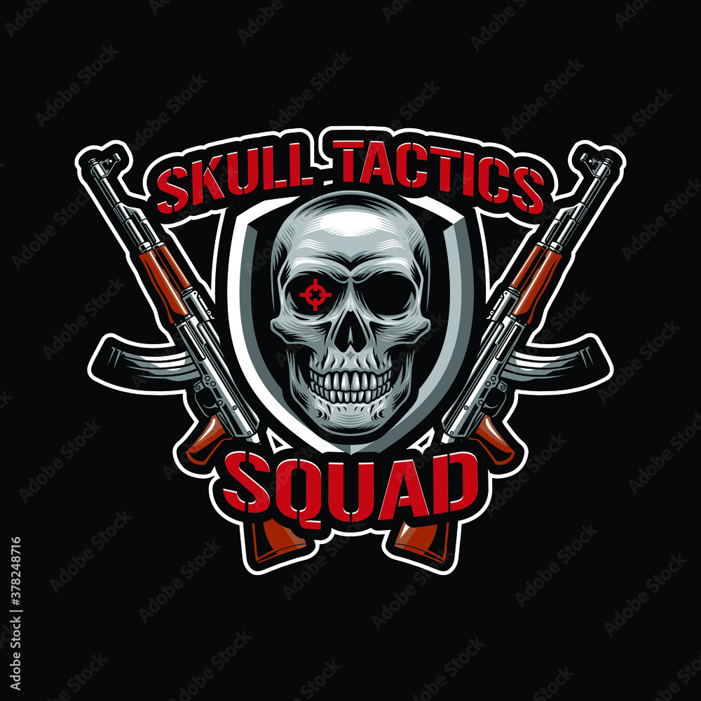 Tactical skull mascot logo