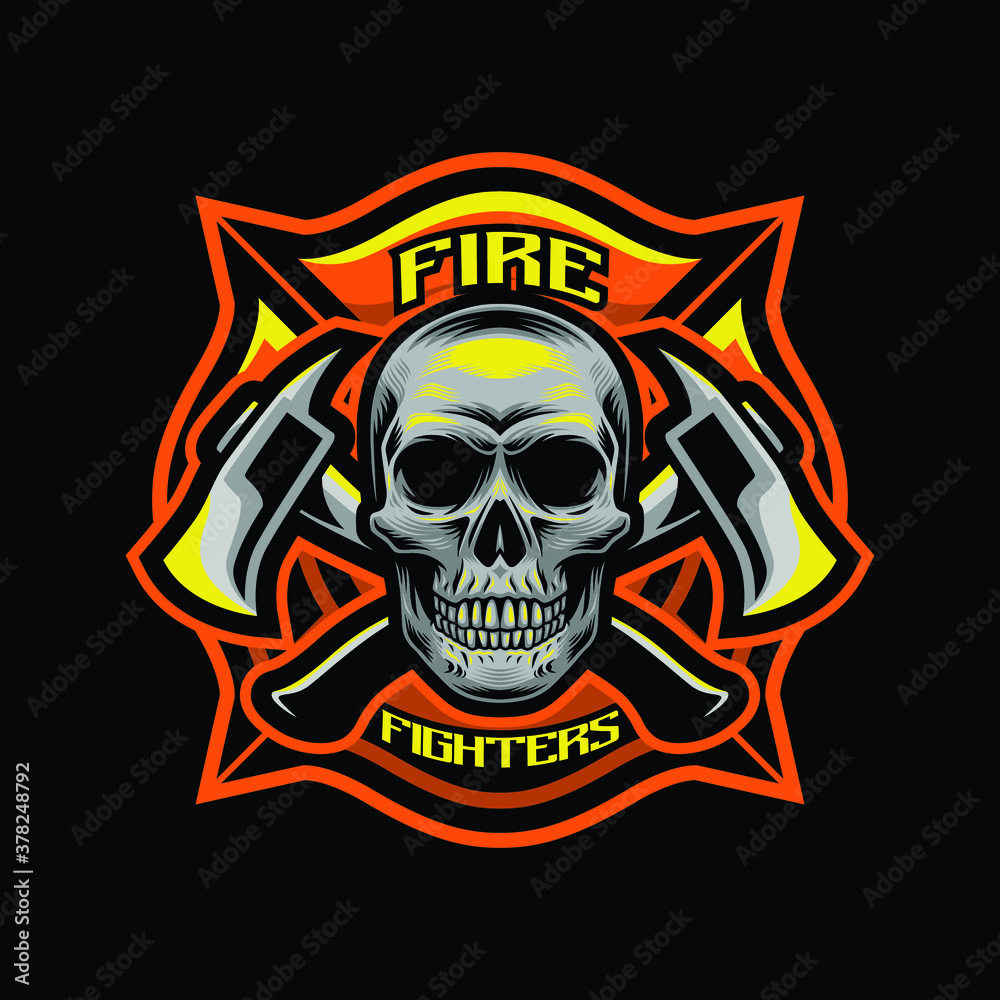 Firefighters skull mascot logo Firefighters skull mascot logo