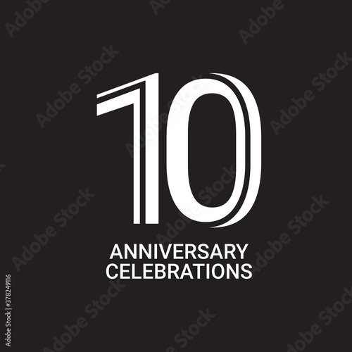 10 Years Anniversary Celebrations Vector Template Design Illustration