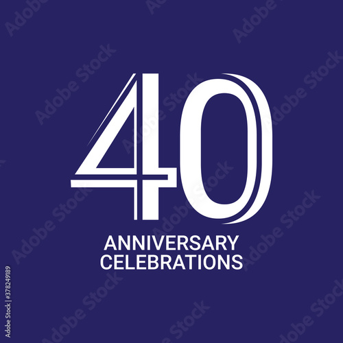 40 Years Anniversary Celebrations Vector Template Design Illustration