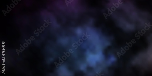 Dark BLUE vector template with sky, clouds. Colorful illustration with abstract gradient clouds. Template for websites.