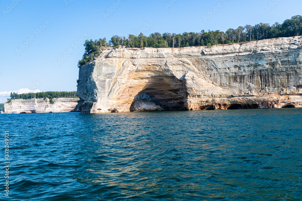Landscape in Pictured Rocks National Lakeshore on Lake Superior in Michigan, USA