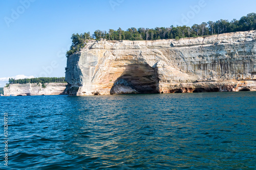 Landscape in Pictured Rocks National Lakeshore on Lake Superior in Michigan, USA