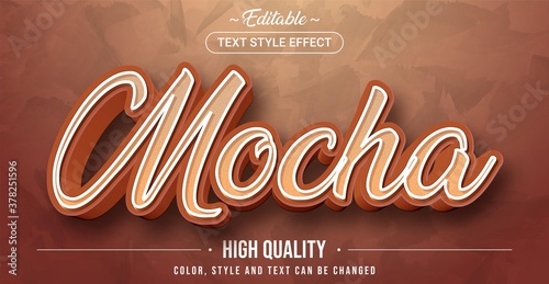Editable text style effect - Mocha theme style.