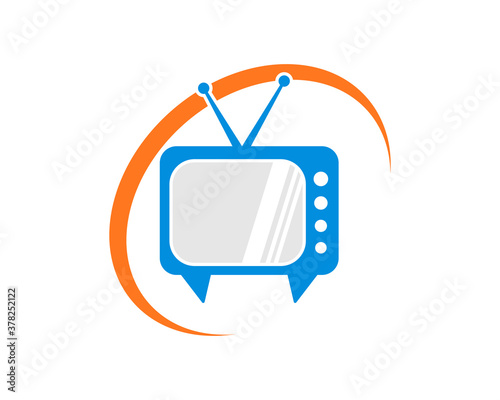 Television channel with orange swoosh