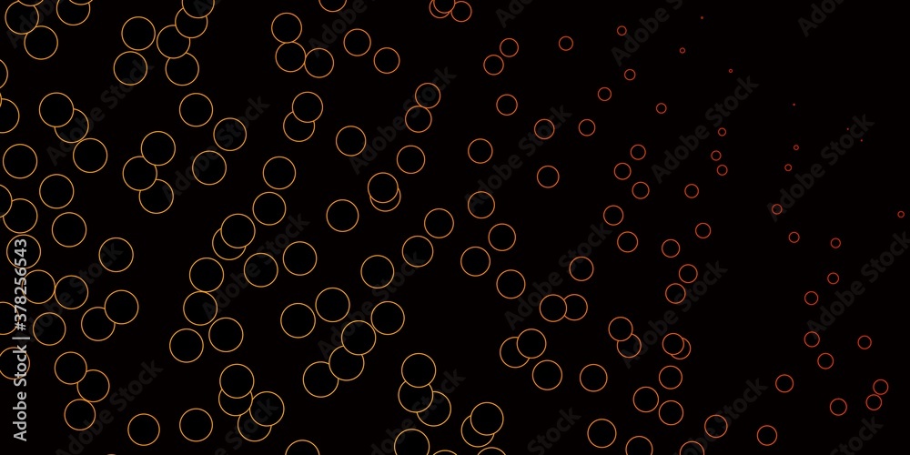 Dark Orange vector backdrop with dots. Modern abstract illustration with colorful circle shapes. Pattern for booklets, leaflets.