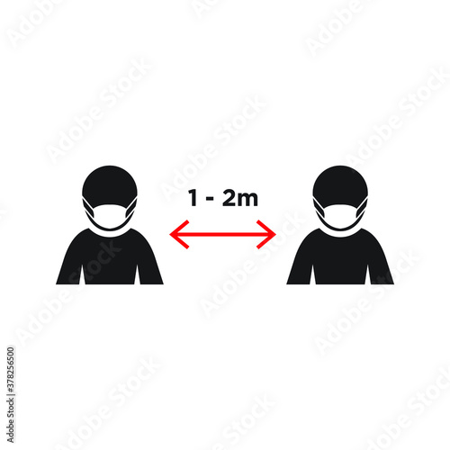 Social distancing icon design. vector illustration