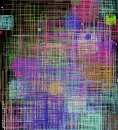 Colorful Thread drawing in space