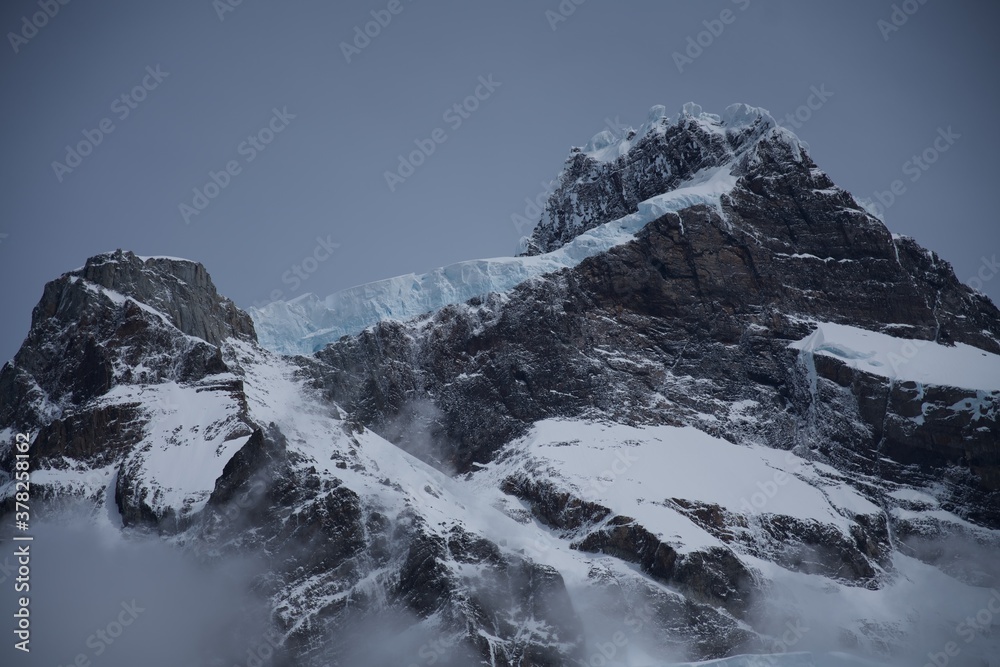 snow covered mountains