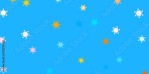 Light blue, yellow vector template with flu signs.