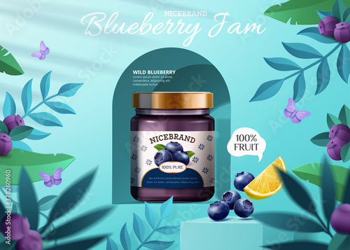 Blueberry jam ad banner