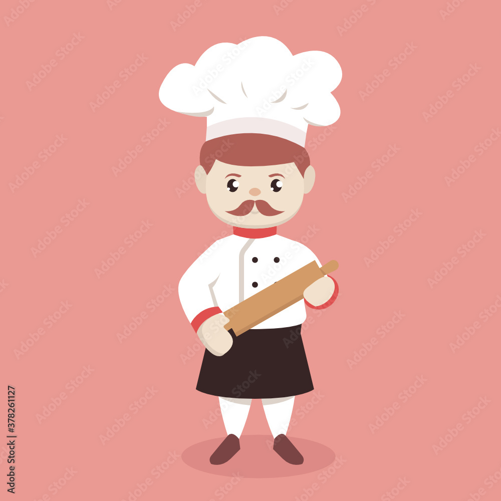 Cute chef mascot logo design illustration Cute chef mascot logo design illustration