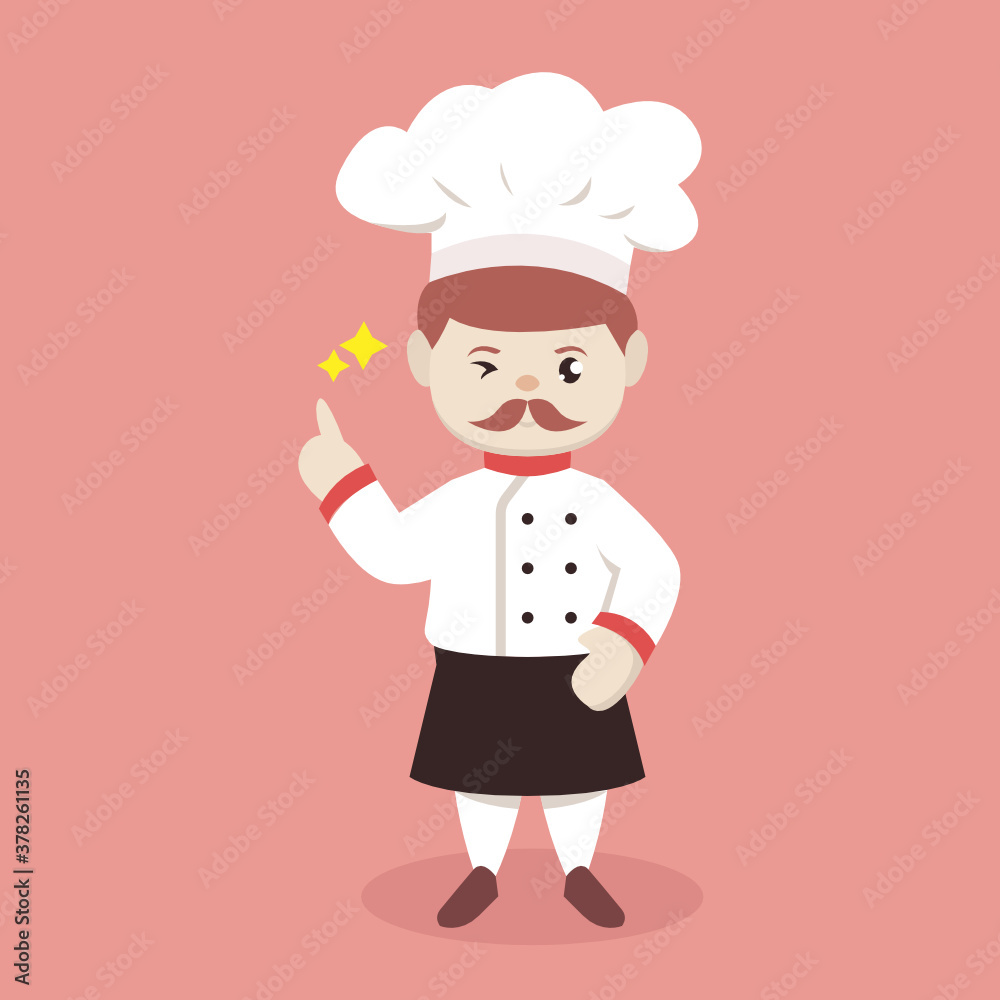 Cute chef mascot logo design illustration Cute chef mascot logo design illustration