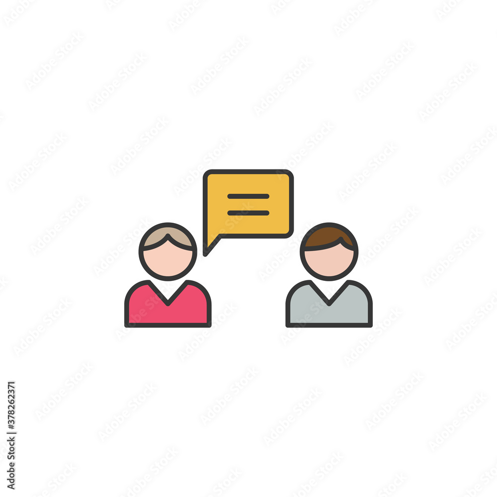 small talk friendship outline icon. Elements of friendship line icon. Signs, symbols and vectors can be used for web, logo, mobile app, UI, UX on white background