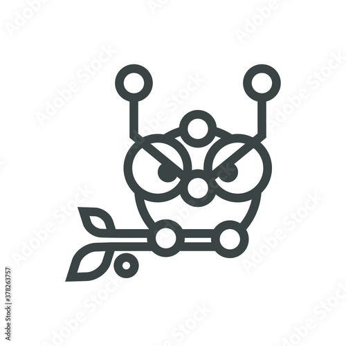 Simple bird robot pictorial logo design
