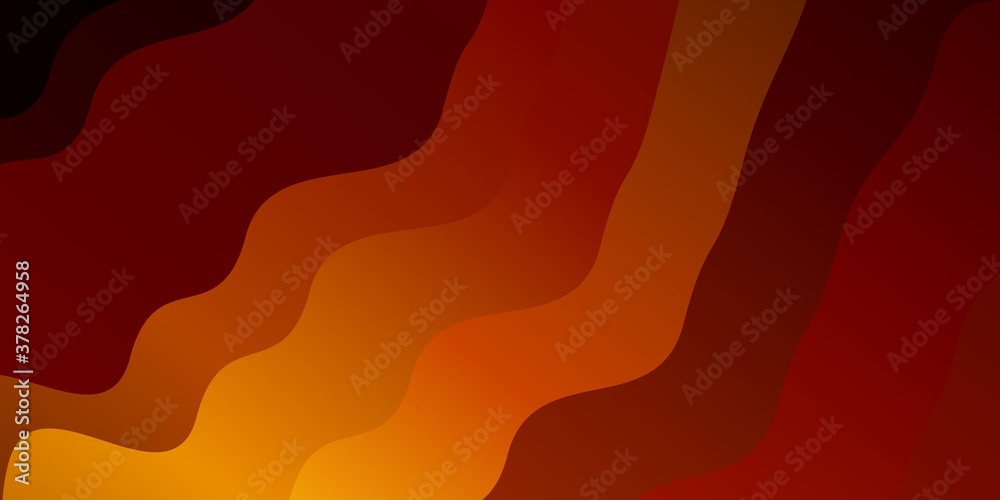 Dark Orange vector pattern with lines. Brand new colorful illustration with bent lines. Pattern for ads, commercials.