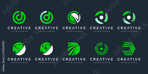 set of creative monogram letter D logo design template. The logo can be used for technology, digital, lab, finance company.