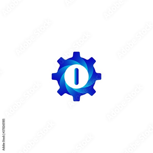 Setting icon i letter vector, Tools, Cog, Gear Sign Isolated on white background. Help options account concept. Trendy Flat style for graphic design, logo, Web site, social media, UI, mobile app © MdEmon