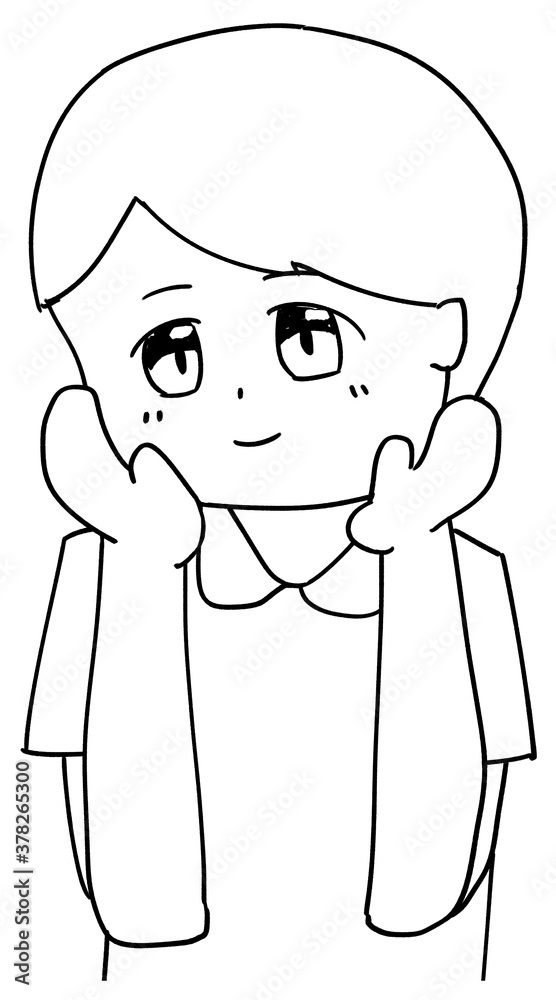 Obraz premium 頬に手を当てる嬉しそうな看護師