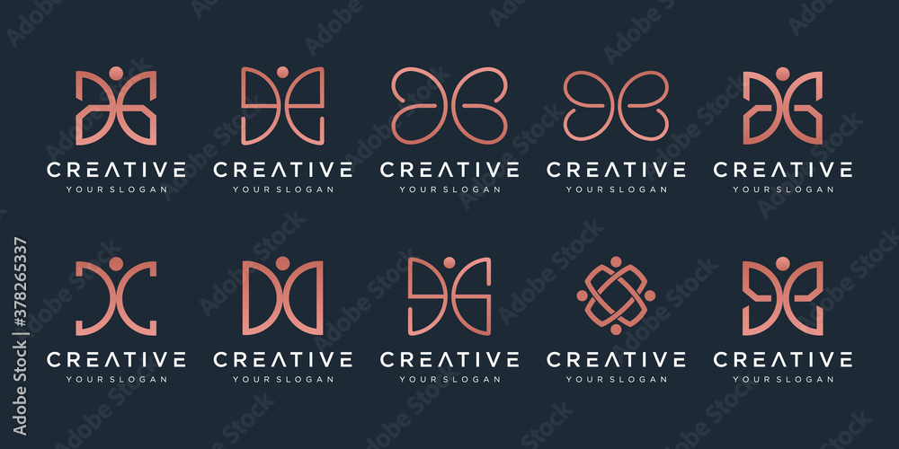 set of creative abstract monogram logo design. Stock Vector | Adobe Stock