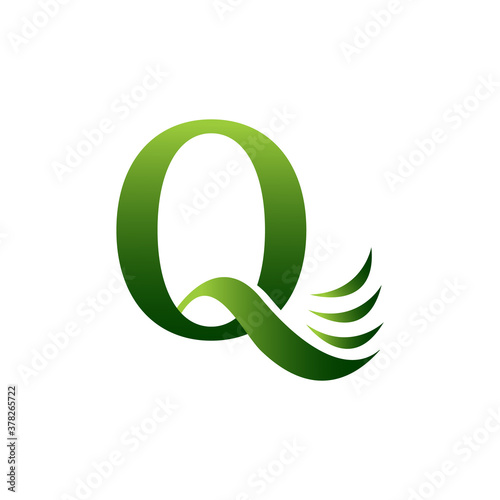 abstract textured creative Letter Q initial logo design vector template