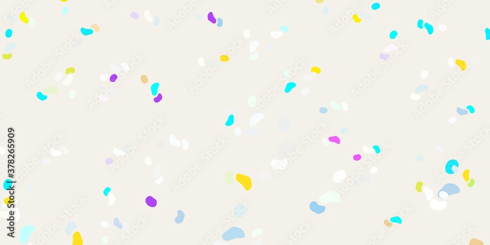 Light multicolor vector backdrop with chaotic shapes.