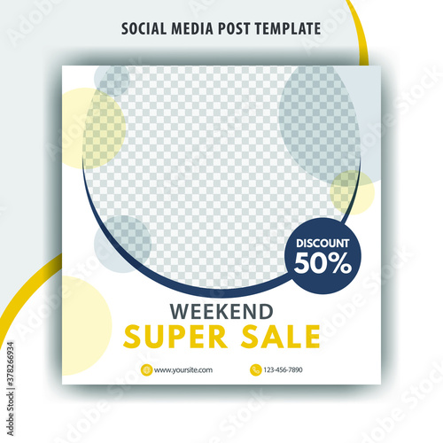 Template social media post, design for ads, template for fashion sale, web banner and social media post design