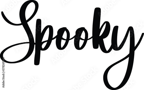 Spooky Typography Black Color Text On White Background