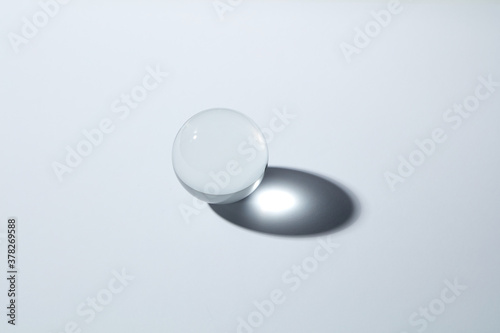 Crystal Ball Marbles glass transparent on white background © stciel