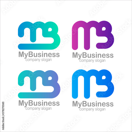 Letter M and B Logo Symbol Colorful Gradient Vector