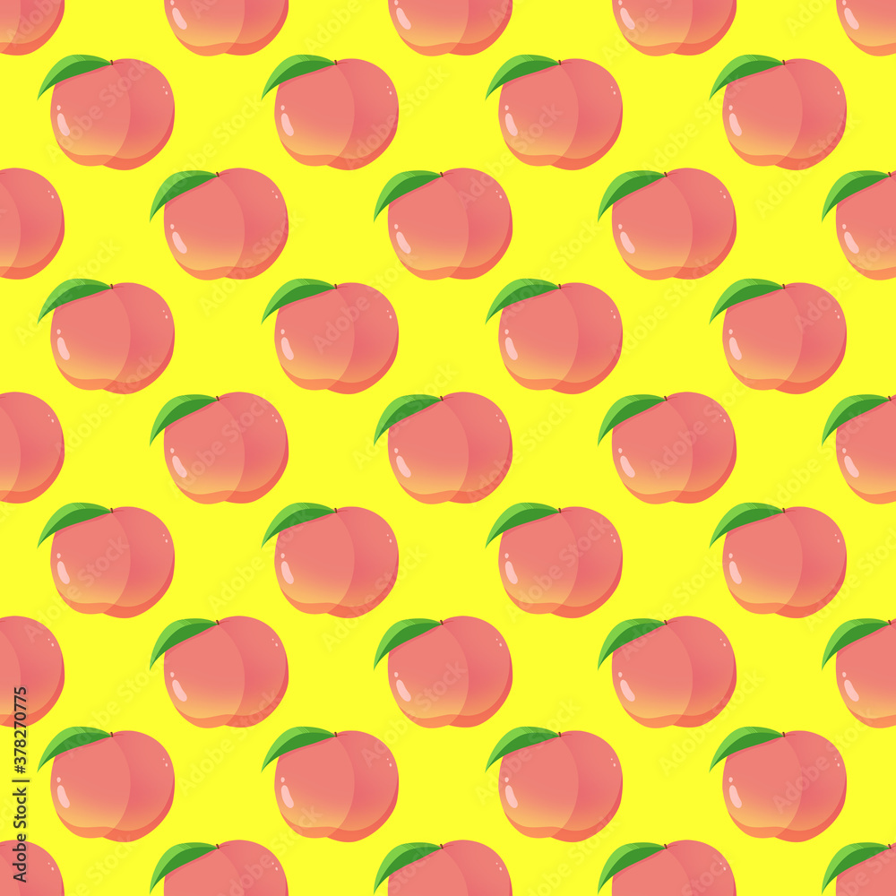 桃のパターンイラスト