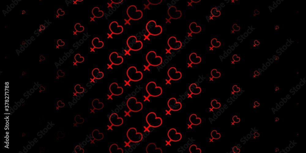 Dark Red vector template with businesswoman signs.