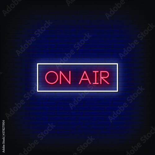 On Air Neon Signs Style Text Vector