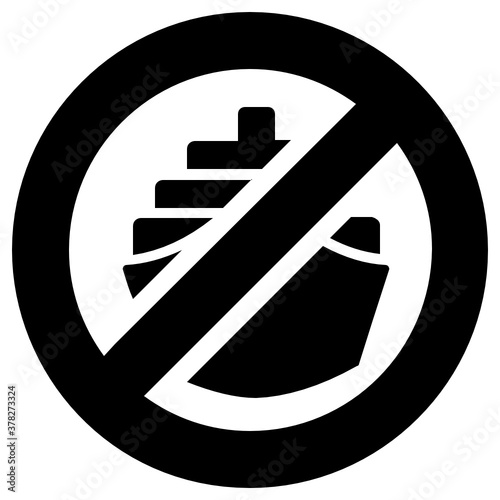 
Ban on ship, an editable vector of stop shipping 
