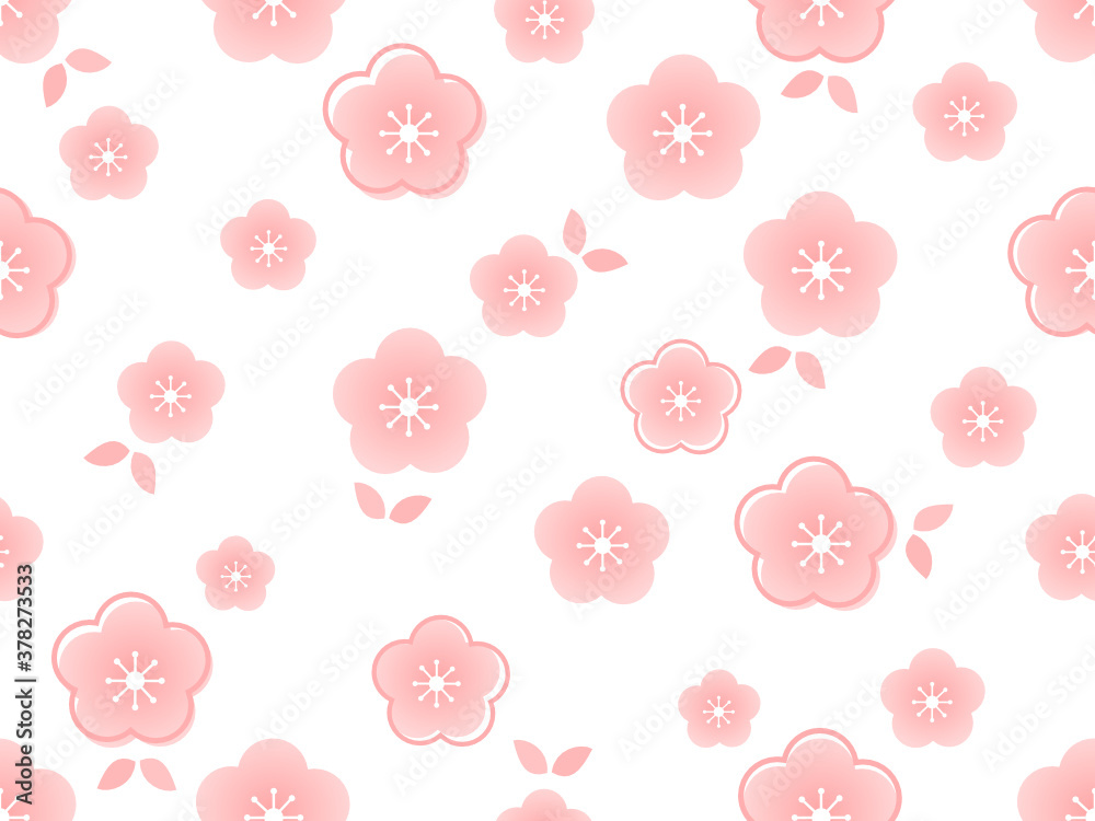 Seamless pattern with cute peach flower on white background vector illustration. Seamless pattern with cute peach flower on white background vector illustration.