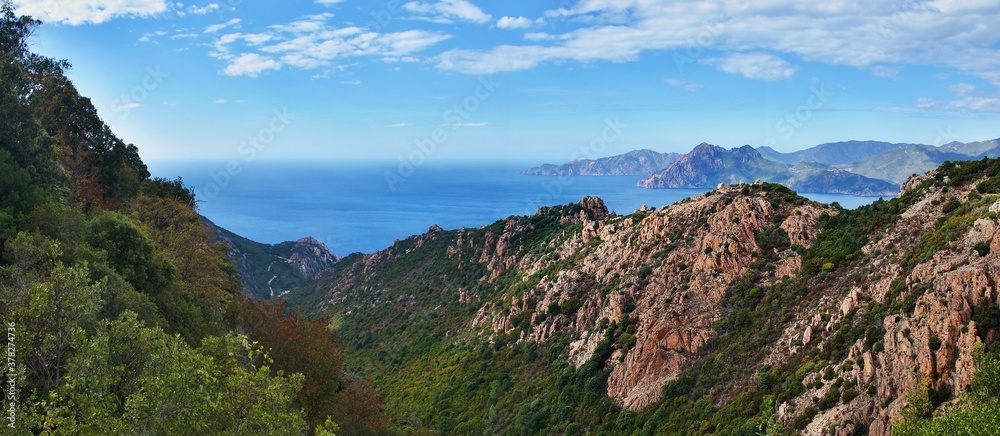Corsica-panoramic outlook at the Calanche Corsica-panoramic outlook at the Calanche