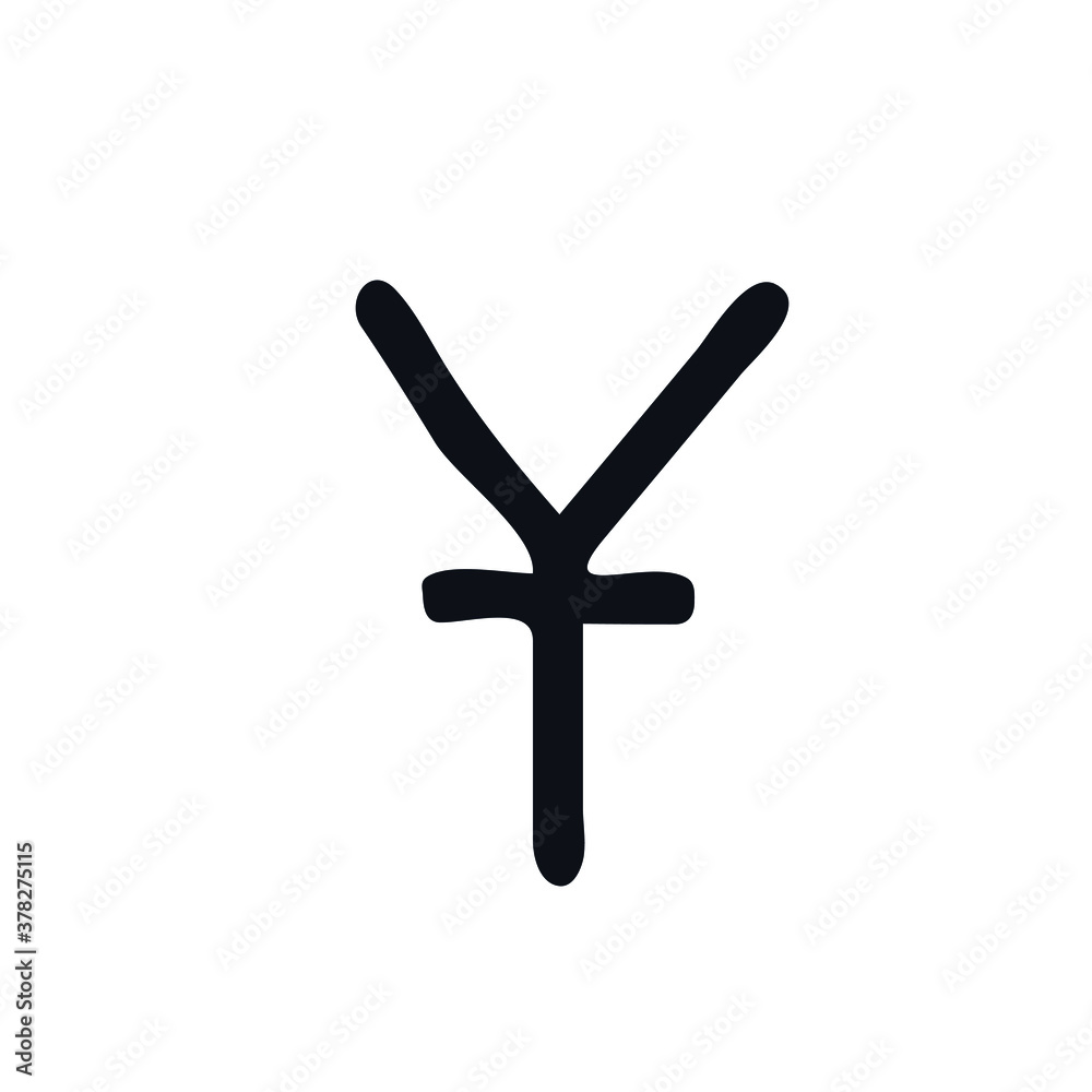 Fototapeta premium Yuan doodle icon money coin Chinese logo sign symbol emblem element Cute cartoon design game economical style Fashion print for clothes apparel greeting card banner online store bank poster flyer