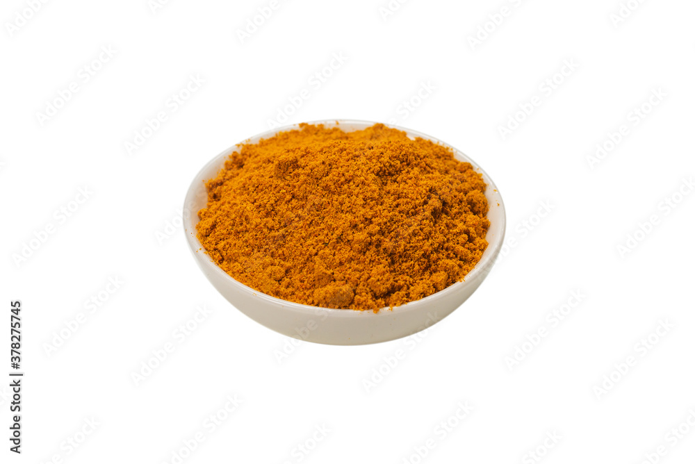 Paprica in a bowl isolated on white background. Paprica in a bowl isolated on white background.