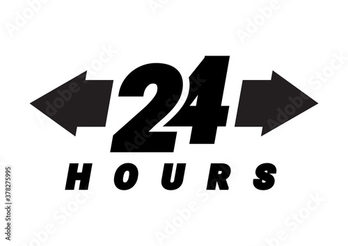 24 hours order execution or delivery service icons. Vector illustration