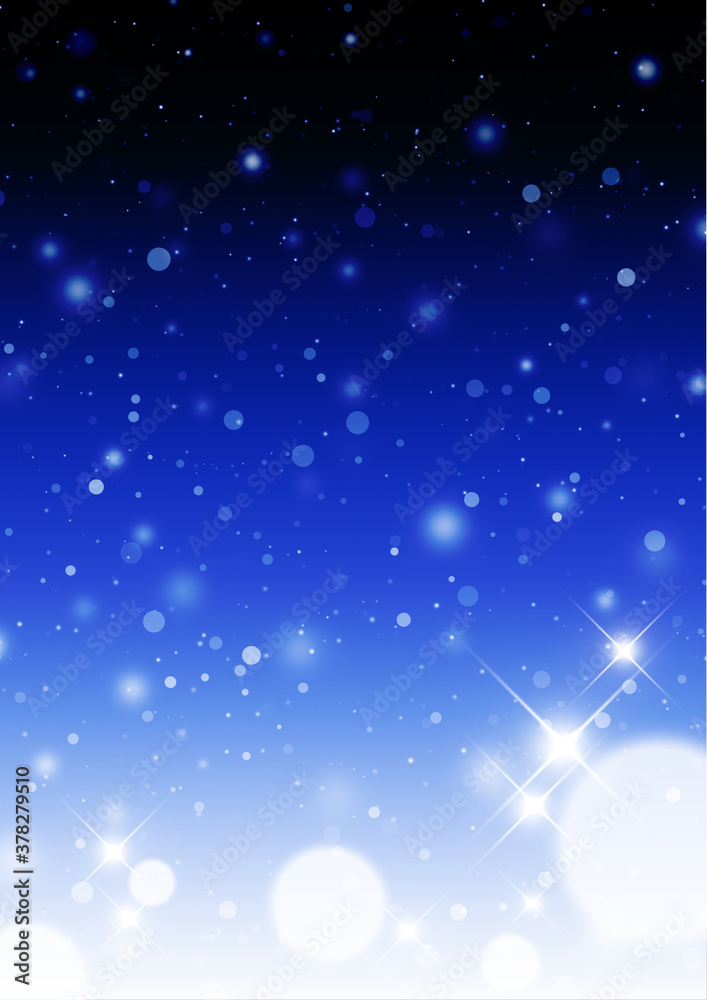 煌めく光と幻想的な水玉模様 背景素材(青)縦 煌めく光と幻想的な水玉模様 背景素材(青)縦