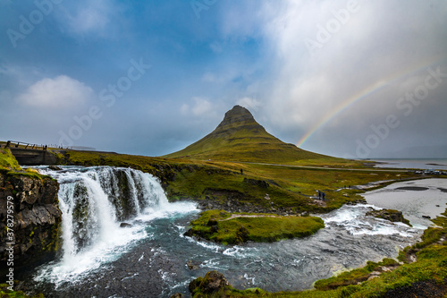 Rainbow over Mount Kirkjufell, Iceland