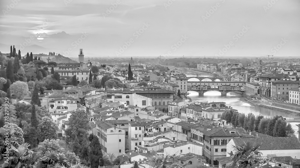 Florence city downtown skyline cityscape of  Italy