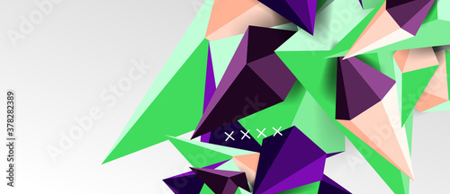 3d low poly abstract shape background vector illustration