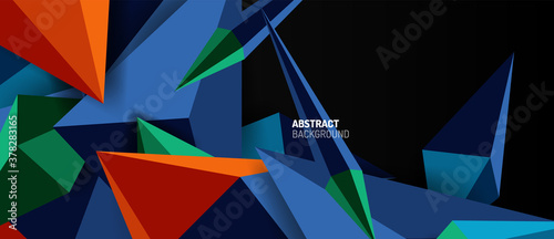 3d low poly abstract shape background vector illustration