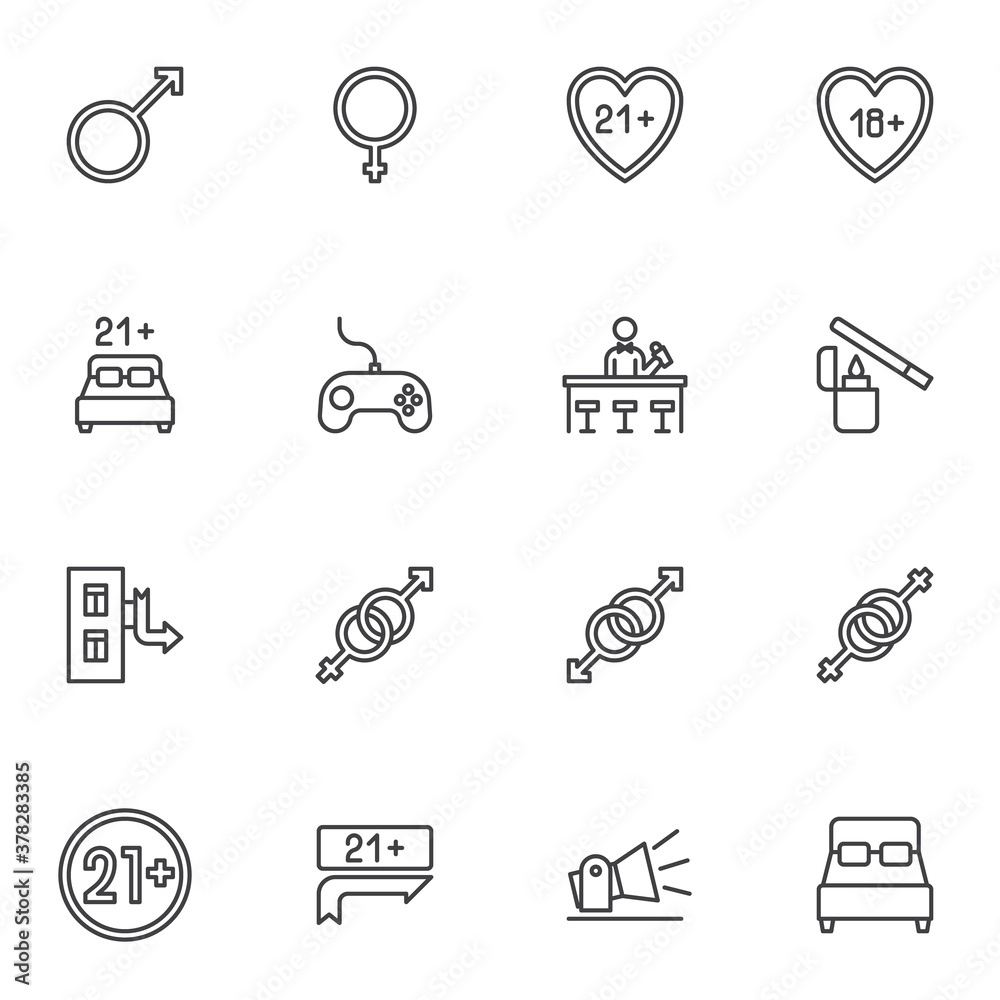 Nightlife line icons set, outline vector symbol collection, linear style pictogram pack