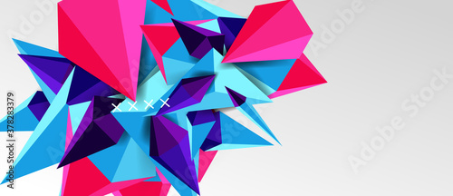 3d low poly abstract shape background vector illustration