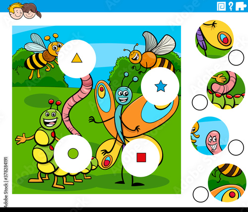 match pieces task with insects characters