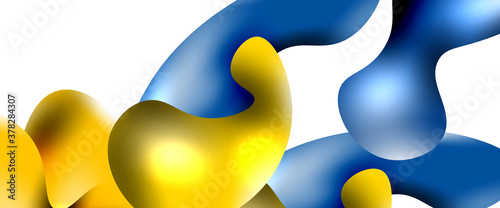 Bubbles abstract background. Liquid splashes on white vector template