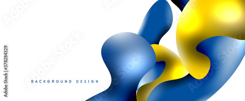 Bubbles abstract background. Liquid splashes on white vector template