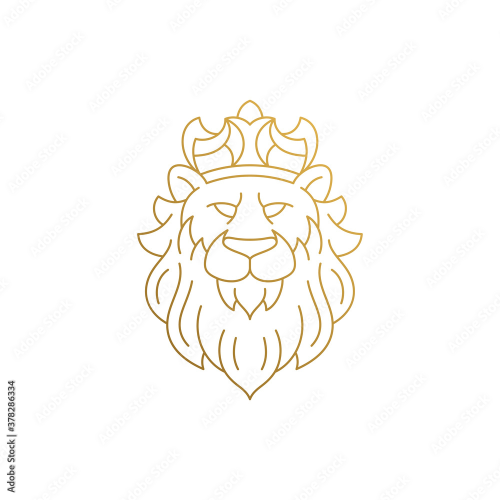 Vector design of king of animals hand drawn with thin lines Vector design of king of animals hand drawn with thin lines